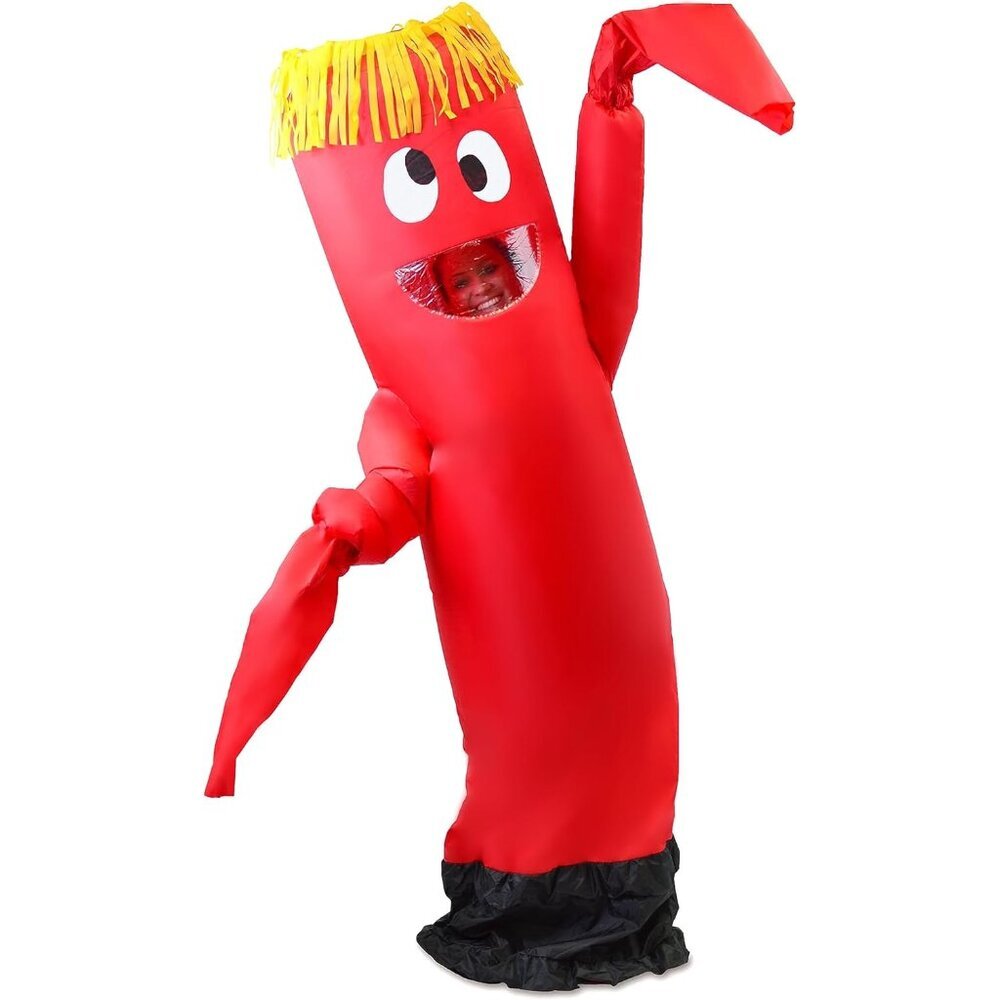 Inflatable Costume Adult, Tube Man Blow up Outfit, Wacky Waving Arm Inflatable S